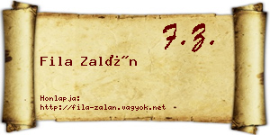 Fila Zalán névjegykártya